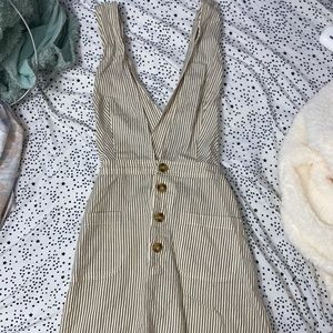 striped overall dress
